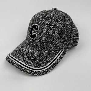 Chic Tweed-Style Baseball Cap with Embroidered Monogram